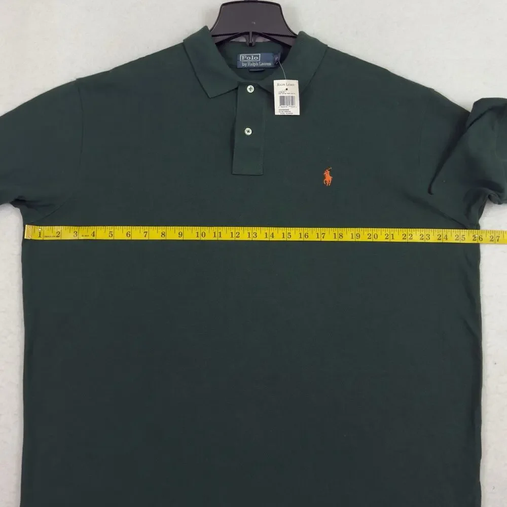 Polo Ralph Lauren Polo Shirt Mens XL Green Cotton Pony Logo Classic NWT